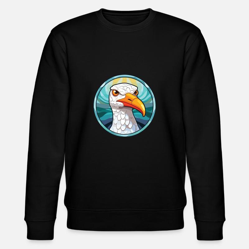 Möwe bunte Aquarell-Tier-Illustration - Stanley/Stella Unisex Bio-Sweatshirt CHANGER  - Schwarz