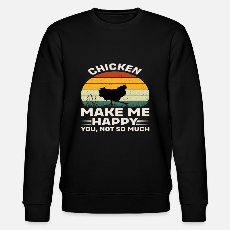 Chicken make me Happy - Stanley/Stella Unisex Bio-Sweatshirt CHANGER  - Schwarz