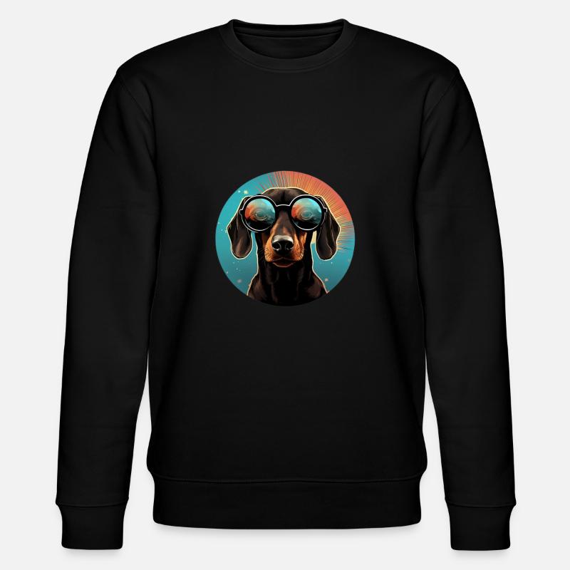 Dackel Cool - Dackel Hund - Stanley/Stella Unisex Bio-Sweatshirt CHANGER  - Schwarz