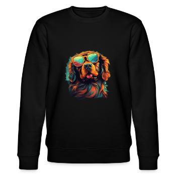 Hovawart Cool - Hovawart Hund - Stanley/Stella Unisex Bio-Sweatshirt CHANGER  - Schwarz - Vorne - Nik (191cm) & Marisol (170cm)