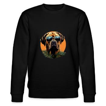 Boerboel Cool - Boerboel Hund - Stanley/Stella Unisex Bio-Sweatshirt CHANGER  - Schwarz - Vorne - Nik (191cm) & Marisol (170cm)
