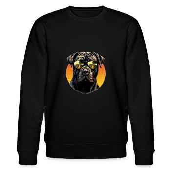 Cane Corso Cool - Cane Corso Dog - Stanley/Stella CHANGER Unisex Organic Sweatshirt - black - Front - Nik (191cm) & Marisol (170cm)