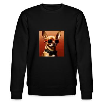 Chihuahua Cool - Chihuahua Chien - Sweat bio CHANGER Stanley/Stella Unisexe - noir - Devant - Nik (191cm) & Marisol (170cm)