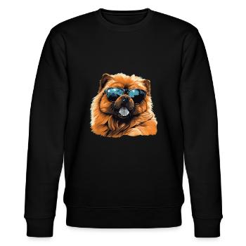 Chow Chow Cool - Chow Chow Hund - Stanley/Stella Unisex Bio-Sweatshirt CHANGER  - Schwarz - Vorne - Nik (191cm) & Marisol (170cm)
