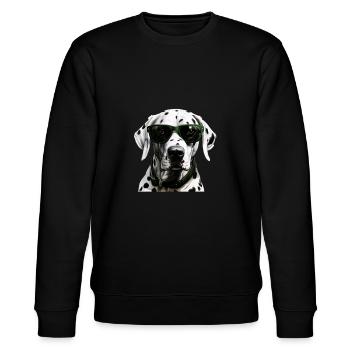Dalmatiner Cool - Dalmatiner Hund - Stanley/Stella Unisex Bio-Sweatshirt CHANGER  - Schwarz - Vorne - Nik (191cm) & Marisol (170cm)