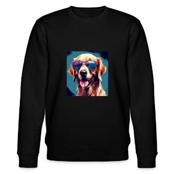 Golden Retriever Cool - Golden Retriever Hund - Stanley/Stella Unisex Bio-Sweatshirt CHANGER  - Schwarz - Vorne - Nik (191cm) & Marisol (170cm)