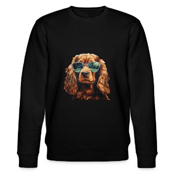 Cocker Spaniel Cool - Cocker Spaniel Hund - Stanley/Stella Unisex Bio-Sweatshirt CHANGER  - Schwarz - Vorne - Nik (191cm) & Marisol (170cm)