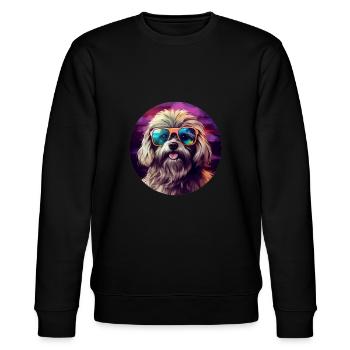 Havaneser Cool - Havaneser Hund - Stanley/Stella Unisex Bio-Sweatshirt CHANGER  - Schwarz - Vorne - Nik (191cm) & Marisol (170cm)