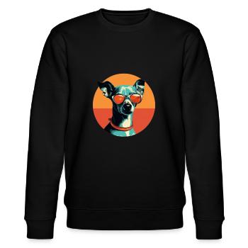 Italian Greyhound Cool - Italian Greyhound Hund - Stanley/Stella Unisex Bio-Sweatshirt CHANGER  - Schwarz - Vorne - Nik (191cm) & Marisol (170cm)