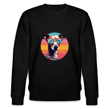 Italian Greyhound Cool - Italian Greyhound Hund - Stanley/Stella Unisex Bio-Sweatshirt CHANGER  - Schwarz - Vorne - Nik (191cm) & Marisol (170cm)
