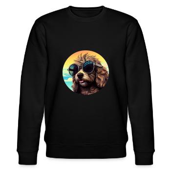 Labradoodle Cool - Labradoodle Hund - Stanley/Stella Unisex Bio-Sweatshirt CHANGER  - Schwarz - Vorne - Nik (191cm) & Marisol (170cm)