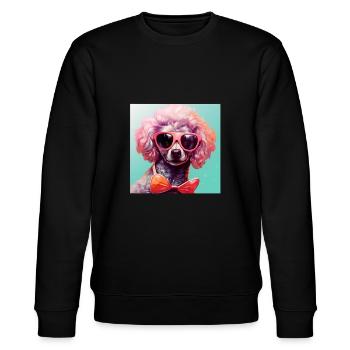 Caniche Cool - Caniche Chien - Sweat bio CHANGER Stanley/Stella Unisexe - noir - Devant - Nik (191cm) & Marisol (170cm)