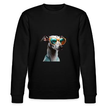 Whippet Cool - Whippet Hund - Stanley/Stella Unisex Bio-Sweatshirt CHANGER  - Schwarz - Vorne - Nik (191cm) & Marisol (170cm)
