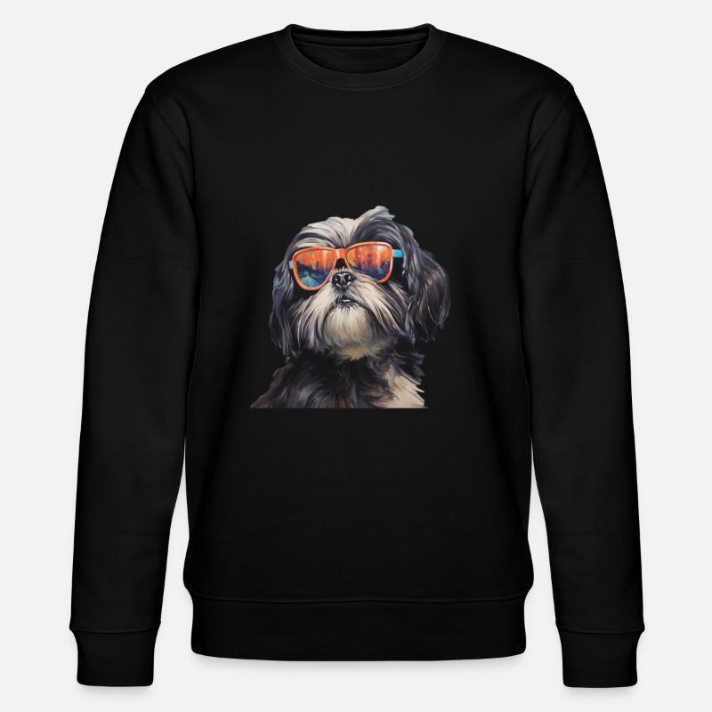 Shih Tzu Cool - Shih Tzu Hund - Stanley/Stella Unisex Bio-Sweatshirt CHANGER  - Schwarz