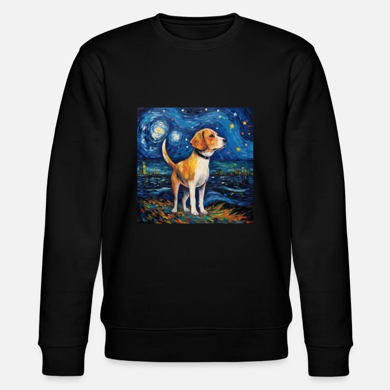 Beagle Sternennacht - Stanley/Stella Unisex Bio-Sweatshirt CHANGER  - Schwarz