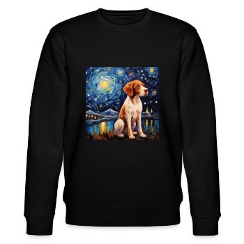 Epagneul Breton Sternennacht - Stanley/Stella Unisex Bio-Sweatshirt CHANGER  - Schwarz - Vorne - Nik (191cm) & Marisol (170cm)