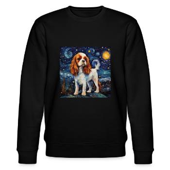 Cavalier King Charles Spaniel Starry Night - Stanley/Stella CHANGER Unisex Organic Sweatshirt - black - Front - Nik (191cm) & Marisol (170cm)