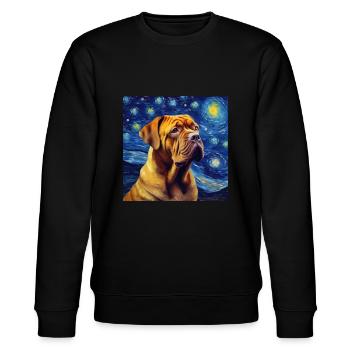 Bordeauxdogge Sternennacht - Stanley/Stella Unisex Bio-Sweatshirt CHANGER  - Schwarz - Vorne - Nik (191cm) & Marisol (170cm)