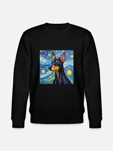 Doberman Starry Night - Stanley/Stella CHANGER Unisex Organic Sweatshirt - black
