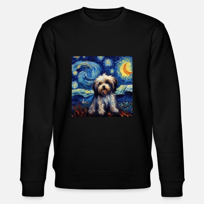 Havaneser Sternennacht - Stanley/Stella Unisex Bio-Sweatshirt CHANGER  - Schwarz