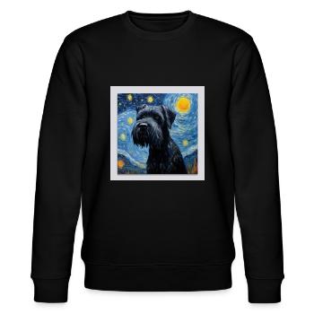 Riesenschnauzer Sternennacht - Stanley/Stella Unisex Bio-Sweatshirt CHANGER  - Schwarz - Vorne - Nik (191cm) & Marisol (170cm)