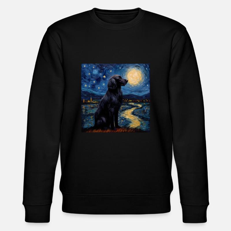 Flat Coated Retriever Sternennacht - Stanley/Stella Unisex Bio-Sweatshirt CHANGER  - Schwarz