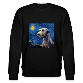 Irischer Wolfshund Sternennacht - Stanley/Stella Unisex Bio-Sweatshirt CHANGER  - Schwarz - Vorne - Nik (191cm) & Marisol (170cm)