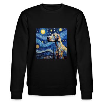 Deutsche Dogge Sternennacht - Stanley/Stella Unisex Bio-Sweatshirt CHANGER  - Schwarz - Vorne - Nik (191cm) & Marisol (170cm)
