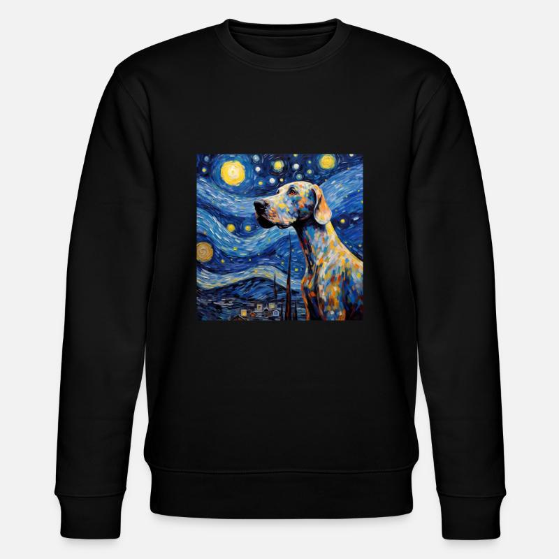 Great Dane Starry Night - Stanley/Stella CHANGER Unisex Organic Sweatshirt - black