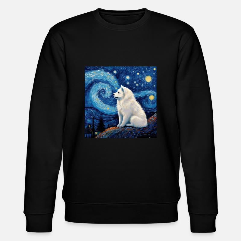 Samojede Sternennacht - Stanley/Stella Unisex Bio-Sweatshirt CHANGER  - Schwarz