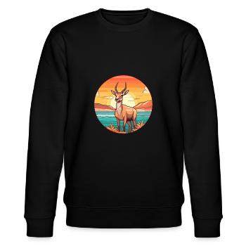 Antilope aquarelle dessin animé Kawaii Clipart Animal - Sweat bio CHANGER Stanley/Stella Unisexe - noir - Devant - Nik (191cm) & Marisol (170cm)