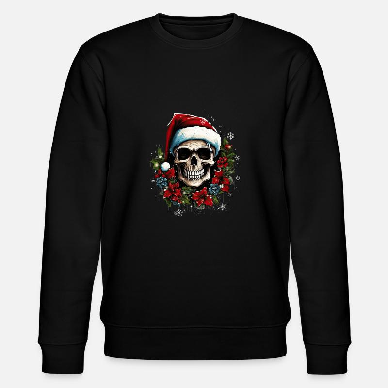 christmas skull - Stanley/Stella Unisex Bio-Sweatshirt CHANGER  - Schwarz