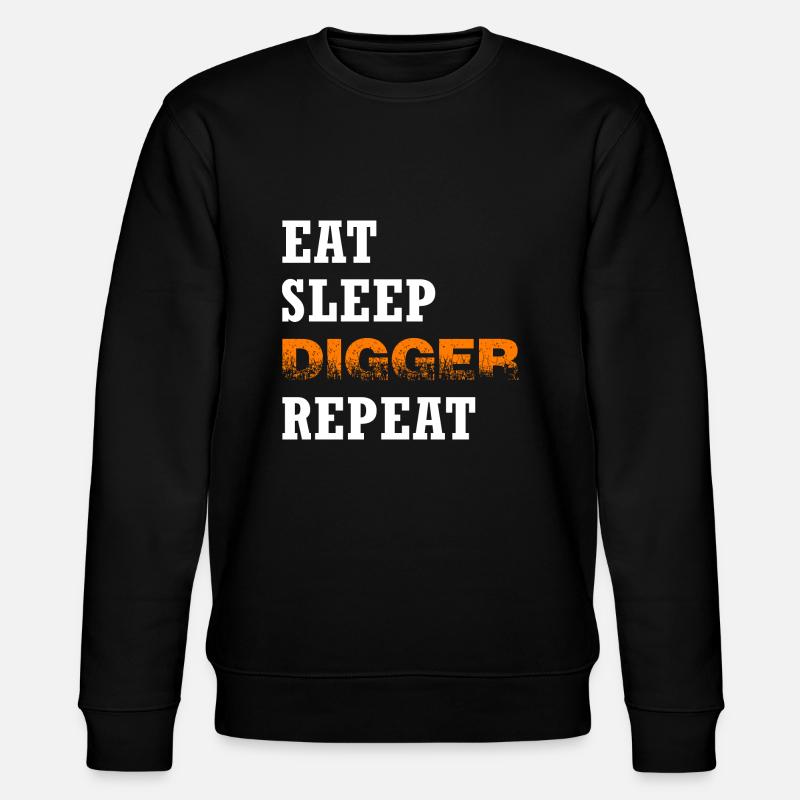 Bagger Baggerschaufel Baggerfahrer "digger" - Stanley/Stella Unisex Bio-Sweatshirt CHANGER  - Schwarz