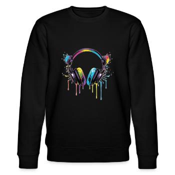 Mouse Headset - Stanley/Stella Unisex Bio-Sweatshirt CHANGER  - Schwarz - Vorne - Nik (191cm) & Marisol (170cm)