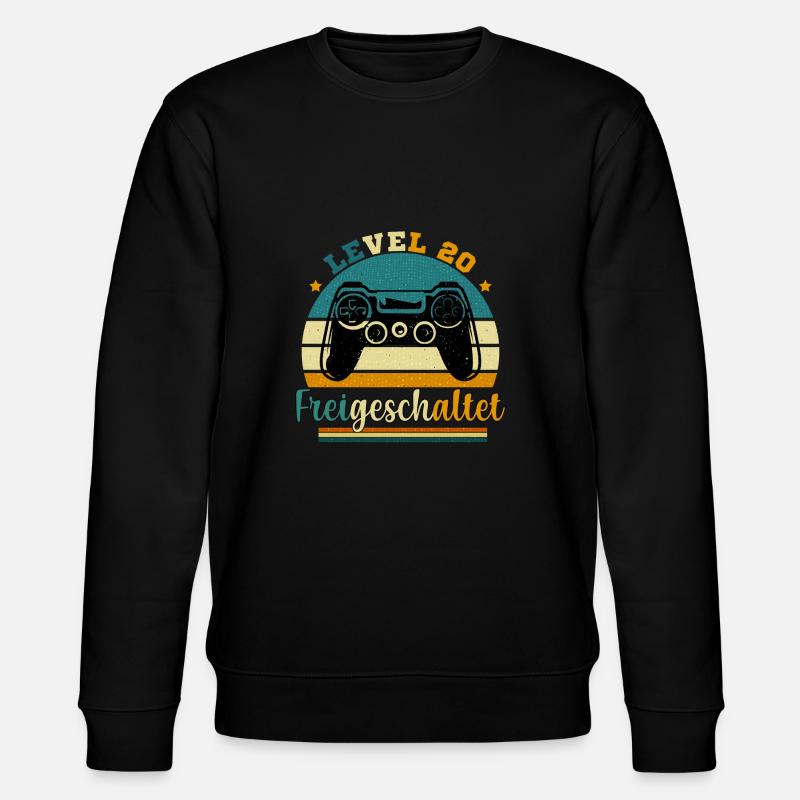 Level 20 Freigeschaltet - Stanley/Stella Unisex Bio-Sweatshirt CHANGER  - Schwarz
