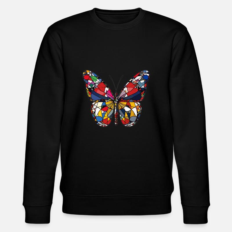 Butterfly Schmetterling - Stanley/Stella Unisex Bio-Sweatshirt CHANGER  - Schwarz