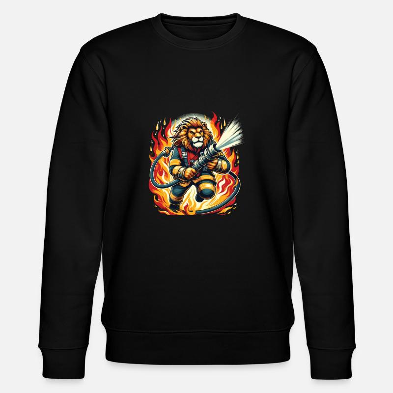 Lion, Pompier, Pompier, Flammes, Héros - Sweat bio CHANGER Stanley/Stella Unisexe - noir