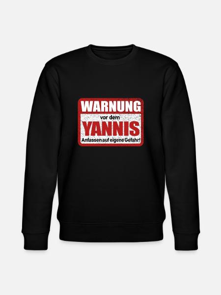 Yannis Name Lustiges Warnschild - Stanley/Stella Unisex Bio-Sweatshirt CHANGER  - Schwarz