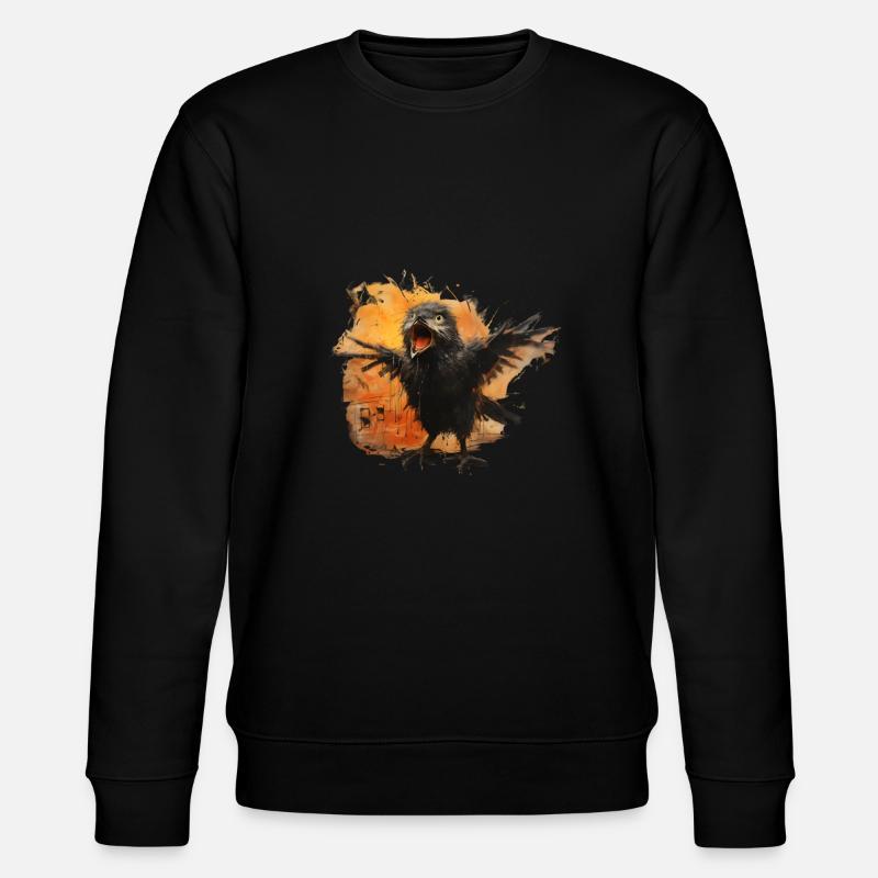 Creepy Bird - Stanley/Stella Unisex Bio-Sweatshirt CHANGER  - Schwarz