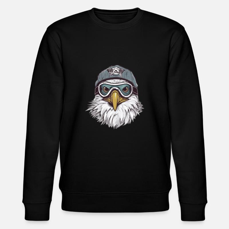 Adler Winter Flieger - Stanley/Stella Unisex Bio-Sweatshirt CHANGER  - Schwarz