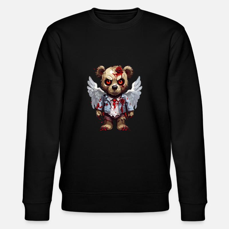 Creepy Teddy - Stanley/Stella Unisex Bio-Sweatshirt CHANGER  - Schwarz