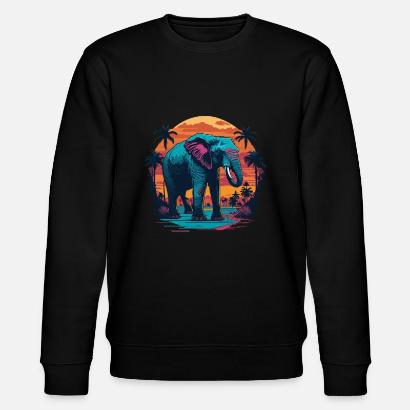 Elefant - Stanley/Stella Unisex Bio-Sweatshirt CHANGER  - Schwarz