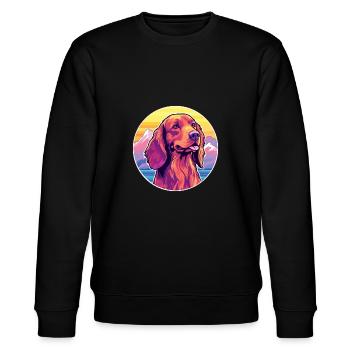 Irischer roter Setter Hund Rasse Cartoon Kawaii Watercol - Stanley/Stella Unisex Bio-Sweatshirt CHANGER  - Schwarz - Vorne - Nik (191cm) & Marisol (170cm)