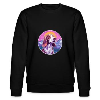 Irischer roter und weißer Setter Hund Rasse Cartoon Kawai - Stanley/Stella Unisex Bio-Sweatshirt CHANGER  - Schwarz - Vorne - Nik (191cm) & Marisol (170cm)