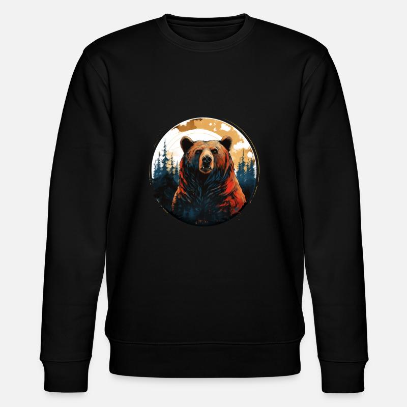 Grizzlybär - Stanley/Stella Unisex Bio-Sweatshirt CHANGER  - Schwarz