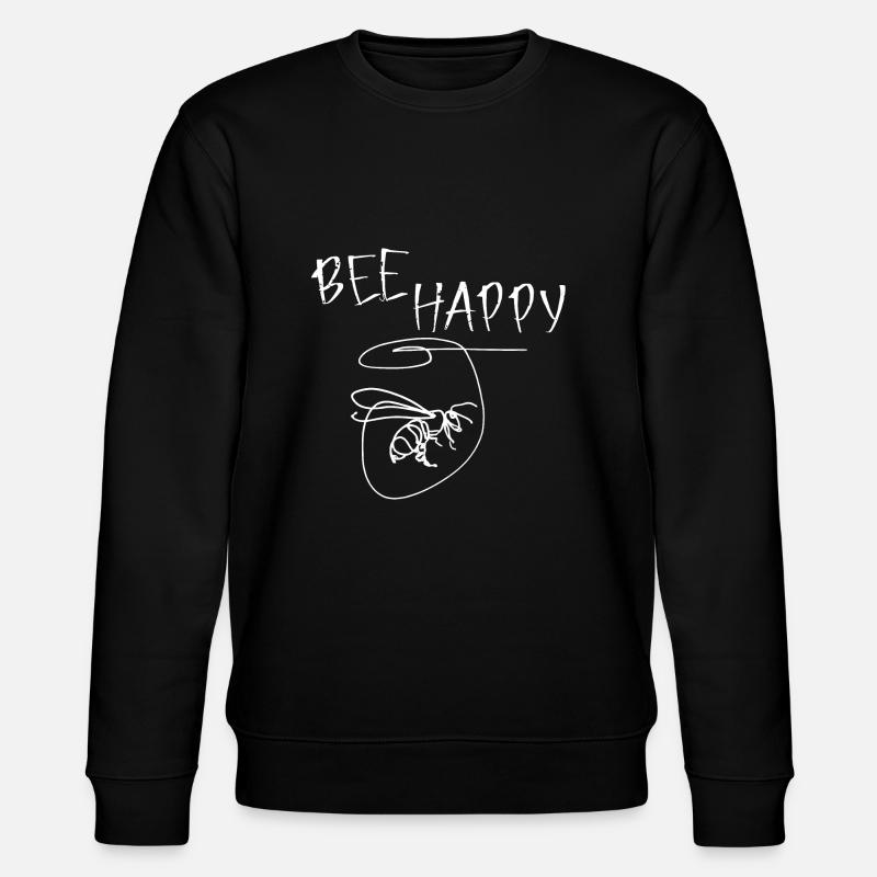 Abstract Bee Happy - Stanley/Stella CHANGER Unisex Organic Sweatshirt - black