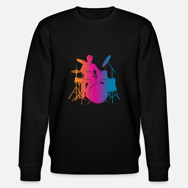 Schlagzeuger Silhouette - Stanley/Stella Unisex Bio-Sweatshirt CHANGER  - Schwarz