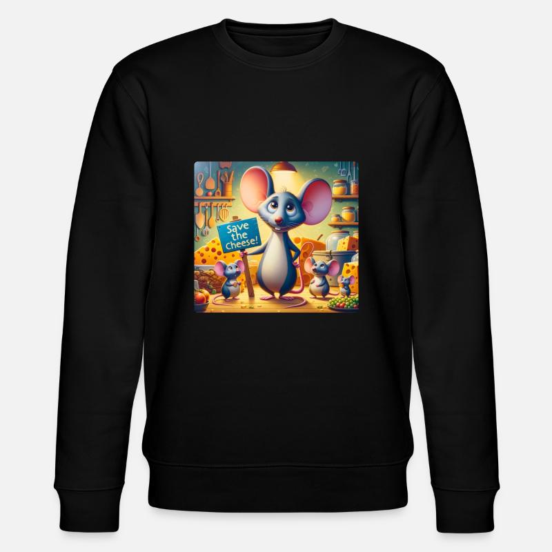 Mäuse Familie - Stanley/Stella Unisex Bio-Sweatshirt CHANGER  - Schwarz