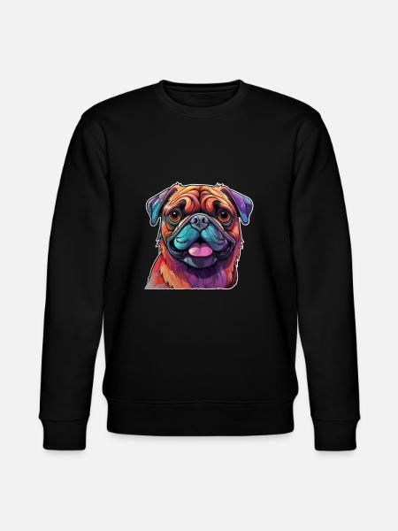 Mops farbenfroh - Stanley/Stella Unisex Bio-Sweatshirt CHANGER - Schwarz