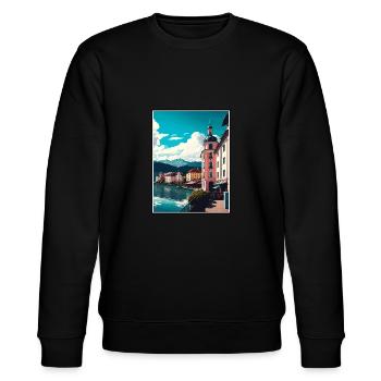 Klagenfurt Autriche Vintage voyage affiche Souvenir - Sweat bio CHANGER Stanley/Stella Unisexe - noir - Devant - Nik (191cm) & Marisol (170cm)